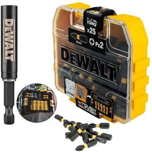 Dewalt - 25 Piece Impact Extreme PZ2 Pozi Screwdriver Set flextorq + Bit Holder Dewalt - 25 Piece Impact Extreme PZ2 Pozi Screwdriver Set flextorq + Bit Holder