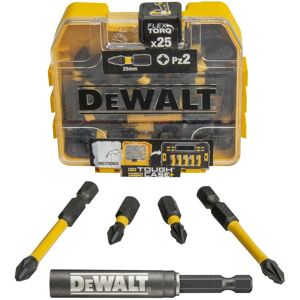 Dewalt - x25 Impact Flex Torq Torsion Screwdriver Pozi Bits + Magnetic Bit Holder Dewalt - x25 Impact Flex Torq Torsion Screwdriver Pozi Bits + Magnetic Bit Holder