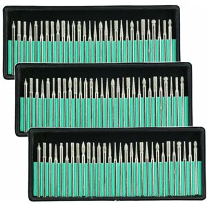 AOUGO Diamond Burr Bits Drill Glass Metal Gemstone for Dremel Grinding Rotary Tool, 90 Pcs 1/8-inch (3 mm) AOUGO Diamond Burr Bits Drill Glass Metal Gemstone for Dremel Grinding Rotary Tool, 90 Pcs 1/8-inch (3 mm)