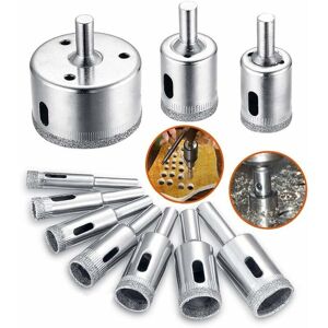 HOOPZI Diamond Drill Bit, Hole Saw Drill Bit Accessories Set for Glass/Tile/Ceramic/Marble/Porcelain Cutting, Core Drill Bits Cutter with Carbon Stainless HOOPZI Diamond Drill Bit, Hole Saw Drill Bit Accessories Set for Glass/Tile/Ceramic/Marble/Porcelain Cutting, Core Drill Bits Cutter with Carbon Stainless