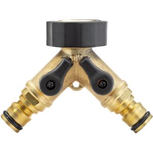 Draper - Brass Double Tap Connector with Flow Control (3/4') (36228) Draper - Brass Double Tap Connector with Flow Control (3/4') (36228)