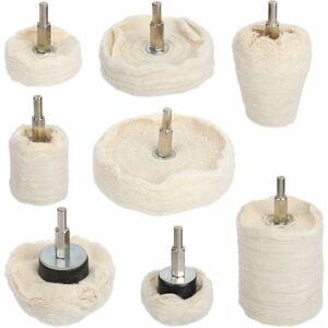 TEHTUY Drill polishing wheel, 8 pcs. Cotton polishing pad for metal (aluminum/stainless steel/chrome/alloy/brass), wood, plastic, glass, ceramics TEHTUY Drill polishing wheel, 8 pcs. Cotton polishing pad for metal (aluminum/stainless steel/chrome/alloy/brass), wood, plastic, glass, ceramics