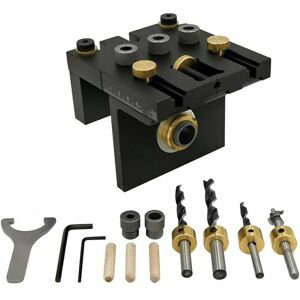 Dewdat - Drilling Jig 3 in 1 Wood Dowel Jig Kit with Positioning Clip Adjustable Drill Guide Hole Puncher Locator Woodworking Tools Dewdat - Drilling Jig 3 in 1 Wood Dowel Jig Kit with Positioning Clip Adjustable Drill Guide Hole Puncher Locator Woodworking Tools