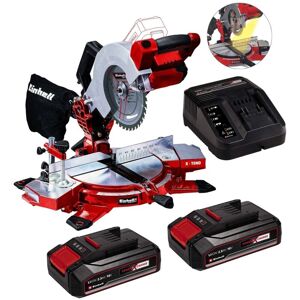 Einhell - 18V 2x 2.5Ah 210mm Mitre Saw Set Battery Charger TE-MS18/210 Cordless Einhell - 18V 2x 2.5Ah 210mm Mitre Saw Set Battery Charger TE-MS18/210 Cordless