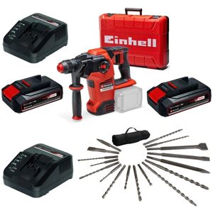 Einhell - 18v 36V Power X-Change Cordless sds Hammer Drill +X2 Battery +17PC Set Einhell - 18v 36V Power X-Change Cordless sds Hammer Drill +X2 Battery +17PC Set