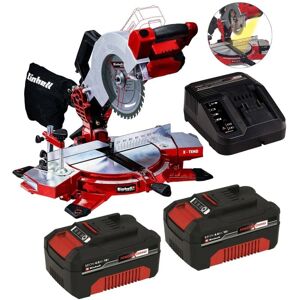 Einhell - Cordless 18V Mitre Saw Power x Change +X2 4ah Batteries te-ms 18/210 li Einhell - Cordless 18V Mitre Saw Power x Change +X2 4ah Batteries te-ms 18/210 li