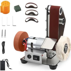 YS-YALOTRS Electric belt sander, mini belt polisher, adjustable to 7 levels, equipped with 20 abrasive belts and 2 polishing discs, for wood and metal treatment YS-YALOTRS Electric belt sander, mini belt polisher, adjustable to 7 levels, equipped with 20 abrasive belts and 2 polishing discs, for wood and metal treatment