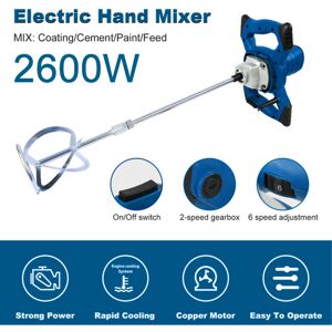 Dayplus - Electric Cement Paddle Mixer 2600W Portable Concrete Mortar Mixing Machine 220V Dayplus - Electric Cement Paddle Mixer 2600W Portable Concrete Mortar Mixing Machine 220V