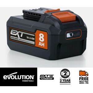 Evolution Power Tools - Evolution Cordless R18BAT-Li8 8Ah Li-Ion Battery 18v ext Evolution Power Tools - Evolution Cordless R18BAT-Li8 8Ah Li-Ion Battery 18v ext