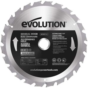 Evolution Power Tools - Evolution 185mm Wood Cutting 24 Tooth Tungsten Carbide Tipped Blade Evolution Power Tools - Evolution 185mm Wood Cutting 24 Tooth Tungsten Carbide Tipped Blade