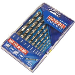 Faithfull Brand HSS Drill Bit Set - 10 Pieces - 1-10mm Faithfull Brand HSS Drill Bit Set - 10 Pieces - 1-10mm