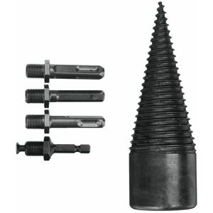 Dewdat - Firewood Splitter Drill Bit - Round Hex Shank Wood Splitting Cone Reamer - 38mm Dewdat - Firewood Splitter Drill Bit - Round Hex Shank Wood Splitting Cone Reamer - 38mm
