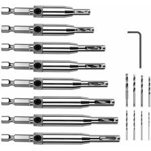 TRIMEC Foret à Centrer, 16 PCS Foret pour Charnière à Centrage Automatique, Outil de Perçage du Trou pour Le Travail Du Bois, Mèches de Perçage pour Fenêtre TRIMEC Foret à Centrer, 16 PCS Foret pour Charnière à Centrage Automatique, Outil de Perçage du Trou pour Le Travail Du Bois, Mèches de Perçage pour Fenêtre