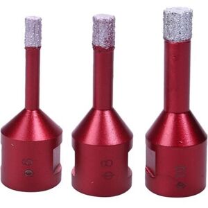 Memkey - Pack of 3 diamond drill bits 6 mm/8 mm/10 mm vacuum-brazed core bits with M14 thread for dry drilling of porcelain, tiles, granite, marble Memkey - Pack of 3 diamond drill bits 6 mm/8 mm/10 mm vacuum-brazed core bits with M14 thread for dry drilling of porcelain, tiles, granite, marble
