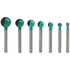 Trimec - Fraise à Fond Rond Bois, 7PCS 6 mm Tige 6/8/10/12/14/16/19 mm Routeur Core Box Bits, Fraise à Rainurer pour Défonceuse Outil de Coupe Bit de Trimec - Fraise à Fond Rond Bois, 7PCS 6 mm Tige 6/8/10/12/14/16/19 mm Routeur Core Box Bits, Fraise à Rainurer pour Défonceuse Outil de Coupe Bit de
