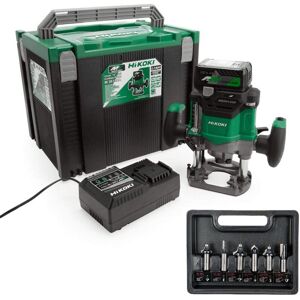 Hikoki - 1/2'' Brushless Router + Bit Set + 36V 18V Multi-Volt Battery M3612DAJPZ Hikoki - 1/2'' Brushless Router + Bit Set + 36V 18V Multi-Volt Battery M3612DAJPZ