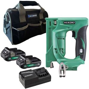 Hikoki N18DSLW4Z 18v Cordless 23G Stapler + X2 2AH Battery + Charger + Bag Hikoki N18DSLW4Z 18v Cordless 23G Stapler + X2 2AH Battery + Charger + Bag