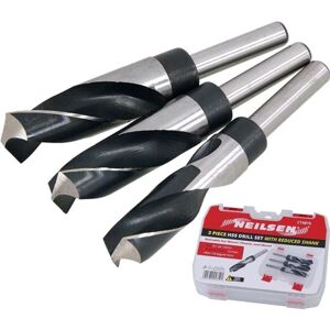 Neilsen 3pc HSS Drill Metal Bits Set Reduced Shank Twist Bit 1/2" 22mm 24mm 25mm Neilsen 3pc HSS Drill Metal Bits Set Reduced Shank Twist Bit 1/2" 22mm 24mm 25mm