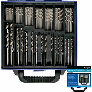 Blue Spot Tools - BlueSpot Metal hss Metric 99pc Drill Bits Set 1.5 to 10mm for Steel Metal Wood Blue Spot Tools - BlueSpot Metal hss Metric 99pc Drill Bits Set 1.5 to 10mm for Steel Metal Wood