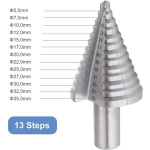 BEIJIYI HSS Step Drill Bit, Double Slot Countersink Step Drill Bit (5mm-35mm) with Titanium Coating, Solid, Perfect for Screwdriver Drilling on Steel, Wood, BEIJIYI HSS Step Drill Bit, Double Slot Countersink Step Drill Bit (5mm-35mm) with Titanium Coating, Solid, Perfect for Screwdriver Drilling on Steel, Wood,