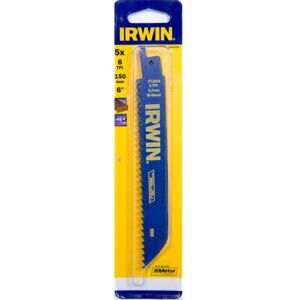 Irwin 606R 150mm Sabre Saw Blade Fast Cutting Wood Pack of 5 Irwin 606R 150mm Sabre Saw Blade Fast Cutting Wood Pack of 5