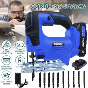 Briefness - Jigsaw Cordless Electric Jigsaw Tool 4-Stage Orbital Setting for Woodworking, 26mm Stroke Length Tool-Less Blade Change, Jig Saw Set with Briefness - Jigsaw Cordless Electric Jigsaw Tool 4-Stage Orbital Setting for Woodworking, 26mm Stroke Length Tool-Less Blade Change, Jig Saw Set with