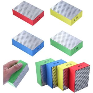 MEMKEY Pack of Diamond Hand Polishing Pads, Grinding Blocks for Stone, Ceramic, Tile, Glass, 4 Roughness Levels - 60, 100, 200, 400 (Silver Side) MEMKEY Pack of Diamond Hand Polishing Pads, Grinding Blocks for Stone, Ceramic, Tile, Glass, 4 Roughness Levels - 60, 100, 200, 400 (Silver Side)