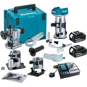 Makita - DRT50RTJX3 18v Cordless Brushless Laminate Router Trimmer Plunge Base 5Ah Makita - DRT50RTJX3 18v Cordless Brushless Laminate Router Trimmer Plunge Base 5Ah
