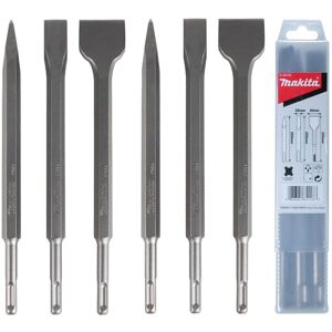 6 Piece sds Plus Point Bullet Cold Flat Scaling Chisel Set Masonry 250mm - Makita 6 Piece sds Plus Point Bullet Cold Flat Scaling Chisel Set Masonry 250mm - Makita