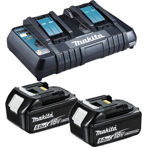 BL1850 18V lxt 5.0Ah Li-Ion Batteries (Twin Pack) + DC18RD/2 Dual Port Charger - Makita BL1850 18V lxt 5.0Ah Li-Ion Batteries (Twin Pack) + DC18RD/2 Dual Port Charger - Makita