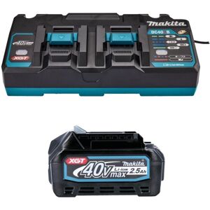 Makita BL4025 40V Max 2.5Ah Li-ion XGT Battery 191B36-3 + DC40RB Twin Charger Makita BL4025 40V Max 2.5Ah Li-ion XGT Battery 191B36-3 + DC40RB Twin Charger