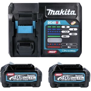 Makita BL4025 X 2 40V Max 2.5Ah Li-ion XGT Battery + DC40RA Fast Charger Makita BL4025 X 2 40V Max 2.5Ah Li-ion XGT Battery + DC40RA Fast Charger