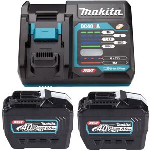 Makita BL4080F X2 40V Max 8Ah Li-ion XGT Battery + DC40RA Rapid Fast Charger Makita BL4080F X2 40V Max 8Ah Li-ion XGT Battery + DC40RA Rapid Fast Charger