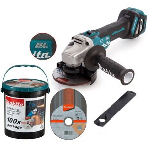 DGA463Z 18v Cordless Brushless 115mm Angle Grinder + 100 Thin Fast Discs - Makita DGA463Z 18v Cordless Brushless 115mm Angle Grinder + 100 Thin Fast Discs - Makita
