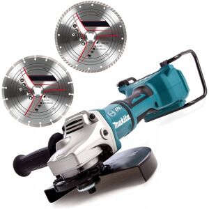 Makita DGA900Z 18v 36v Cordless Brushless 230mm Angle Grinder + 2x Diamond Blade Makita DGA900Z 18v 36v Cordless Brushless 230mm Angle Grinder + 2x Diamond Blade