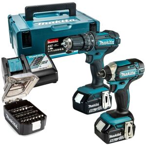 Makita - DLX2131TJ 18v Kit - DHP482 Combi Drill + Impact Driver DTD152 + Bit Set Makita - DLX2131TJ 18v Kit - DHP482 Combi Drill + Impact Driver DTD152 + Bit Set
