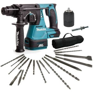 Makita DHR242Z 18v LXT SDS Rotary Hammer Drill 17PC Bit Set Chisel Keyless Chuck Makita DHR242Z 18v LXT SDS Rotary Hammer Drill 17PC Bit Set Chisel Keyless Chuck