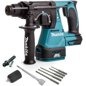 Makita DHR242Z 18v LXT SDS Rotary Hammer Drill + SDS Bits Chisel + Keyless Chuck Makita DHR242Z 18v LXT SDS Rotary Hammer Drill + SDS Bits Chisel + Keyless Chuck
