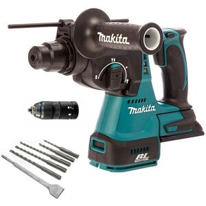 Makita DHR243Z 18V LXT 3 Mode SDS Rotary Hammer Drill + SDS Bits Chisel + Chuck Makita DHR243Z 18V LXT 3 Mode SDS Rotary Hammer Drill + SDS Bits Chisel + Chuck