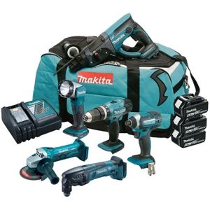 Makita DLX6075PT 18v 6 Piece LXT Cordless Tool Kit Li-Ion - 3 x 5.0Ah Batteries Makita DLX6075PT 18v 6 Piece LXT Cordless Tool Kit Li-Ion - 3 x 5.0Ah Batteries