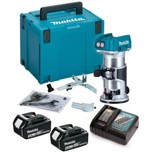 Makita - DRT50RMJ 18V lxt Cordless Brushless Laminate Router Trimmer + Makpac Case Makita - DRT50RMJ 18V lxt Cordless Brushless Laminate Router Trimmer + Makpac Case