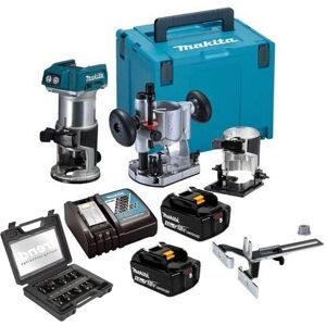 Makita DRT50RTJX2 18v Brushless Laminate Router Trimmer Plunge Trend 12PC Kit Makita DRT50RTJX2 18v Brushless Laminate Router Trimmer Plunge Trend 12PC Kit