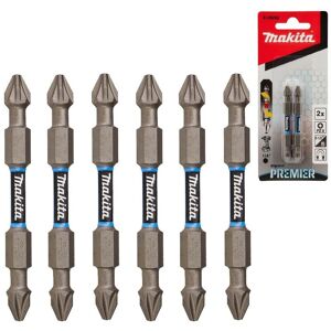 E-06292 PZ2 Pozi Impact Premier Screwdriver Drill Bit Torsion 65mm 6 Pack - Makita E-06292 PZ2 Pozi Impact Premier Screwdriver Drill Bit Torsion 65mm 6 Pack - Makita