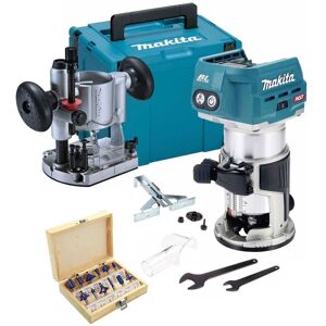 Makita RT001GZ20 40v XGT Brushless Cordless 1/4"" Router + Plunge Base + 12PC Set Makita RT001GZ20 40v XGT Brushless Cordless 1/4"" Router + Plunge Base + 12PC Set