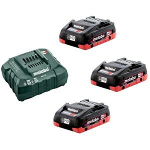 Metabo Basic Set 3 x 18V LiHD 4.0Ah Batteries With ASC 55 Charger Metabo Basic Set 3 x 18V LiHD 4.0Ah Batteries With ASC 55 Charger