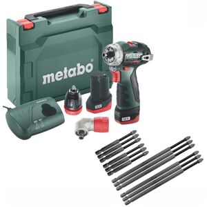 Metabo - Right Angle Brushless Drill Driver x2 2ah Kit + Long Screwdriver Bit Set Metabo - Right Angle Brushless Drill Driver x2 2ah Kit + Long Screwdriver Bit Set