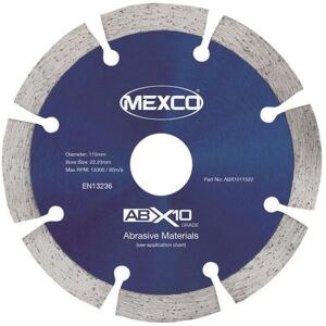 MEXCO ABX1011522 Abrasive Materials X10 Grade Diamond Blade 115 x 22.23mm MEXABX10115 MEXCO ABX1011522 Abrasive Materials X10 Grade Diamond Blade 115 x 22.23mm MEXABX10115