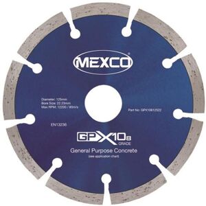 MEXCO GPX10812522 GPX10-8 Concrete Diamond Blade 125 x 22mm MEXGPX108125 MEXCO GPX10812522 GPX10-8 Concrete Diamond Blade 125 x 22mm MEXGPX108125