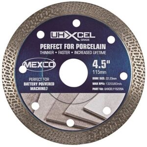 Mexco UHXCEL Grade Porcelain & Ceramic Tile Diamond Blade 115 x 22mm Mexco UHXCEL Grade Porcelain & Ceramic Tile Diamond Blade 115 x 22mm