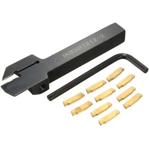 DHKLFA MGEHR1212-2 Metal Lathe Turning Tool Set Profile Bar Grooving Tool Holder with 10pcs MGMN200 Carbide Milling Cutter Inserts and l Wrench for DHKLFA MGEHR1212-2 Metal Lathe Turning Tool Set Profile Bar Grooving Tool Holder with 10pcs MGMN200 Carbide Milling Cutter Inserts and l Wrench for